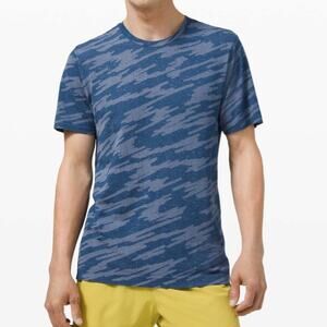 LULULEMON Metal Vent Breathe Short Sleeve Scatter Surface Blue / Midnight Small